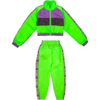 Dívčí pohodlná taneční hip hop souprava Motiv: A kalhoty+mikina, Velikost: 140 (10T)