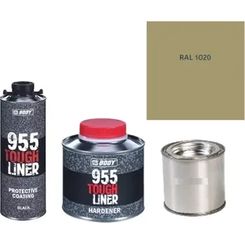 Autolak HB BODY 955 RAPTOR tough liner - 2k polyuretan textura set/báze + tužidlo + barva /RAL 1020 900ml