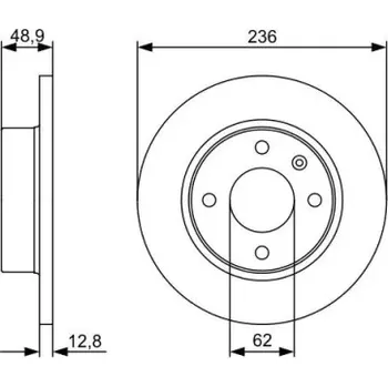 Brzdový kotouč BOSCH Brzdový kotouč plný Ø236mm 0 986 479 491