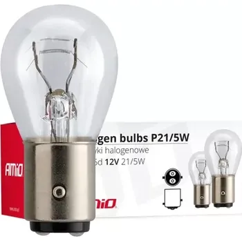Autožárovka AMiO Halogenové žárovky P21/5W BAY15D 12V 21W/5W