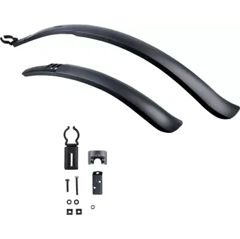 Blatník na kolo sada plastových blatníků přední/zadní MUDSTOP 3 HYBRID 700C, OXFORD (černé)