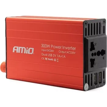 Měnič napětí AMIO Měnič napjatá AMiO 24V/230V 300W/600W 2xUSB PI04