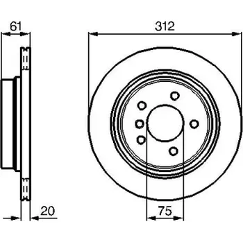 Brzdový kotouč BOSCH Brzdový kotouč větraný Ø312mm 0 986 478 768