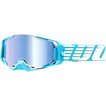 Příslušenství k helmě na motorku S100 ARMEGA 100% brýle Oversized Sky, modré plexi