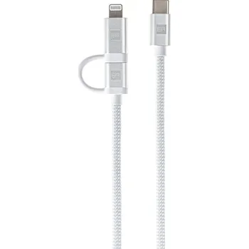 Datový kabel ER POWER Dual Cable USB-C C/L Mfi 100cm white ERPW2CL100-WH