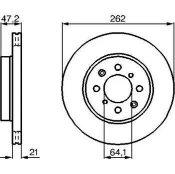 Brzdový kotouč BOSCH Brzdový kotouč větraný Ø262mm 0 986 478 657