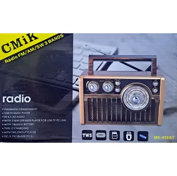 FM transmitter RUSTIKÁLNÍ VINTAGE RETRO RADIO S BLUETOOTH MK-498BT MP3 FM AM USB