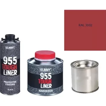 Autolak HB BODY 955 RAPTOR tough liner - 2k polyuretan textura set/báze + tužidlo + barva /RAL 3002 900ml