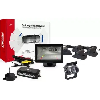 Parkovací asistent AMIO asistenty parkování TFT01 4,3" s kamerou HD-501-IR 4-senzorové černé Truck