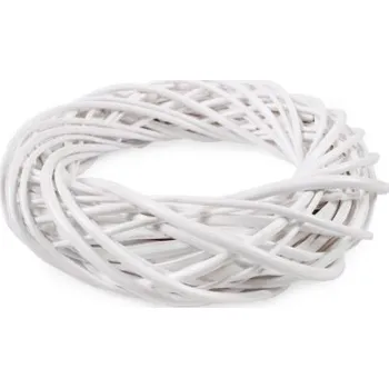 Vánoční dekorace Věnec proutěný bílý 35 cm