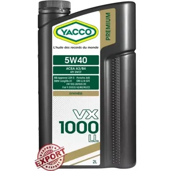 Motorový olej YACCO VX 1000 LL 5W-40 2L