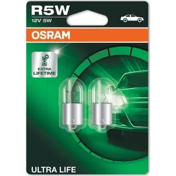 Autožárovka OSRAM R5W 12V BA15S ULTRA LIFE 5007ULT-02B 2KS