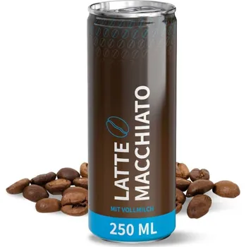 Ledová káva Káva v plechovce - Latté Macchiato 250ml Samolepka ECO LABEL 288ks