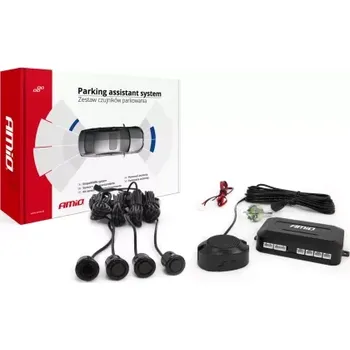 Parkovací asistent AMIO asistenty parkování se zvukovým signalizátorem/bzučák 4-senzorové, černé Gold 18mm