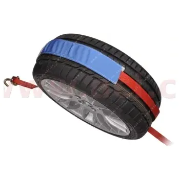 Upínací popruh * upínací popruh na přepravu vozidel přes kolo, 3 t, 3x otočný hák, protiskluzový návlek, ráčna