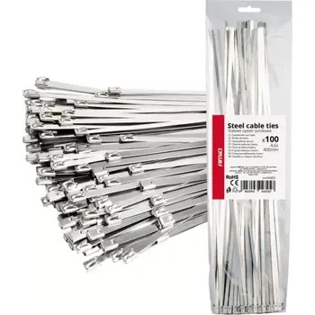 Stahovací páska Napínací pásky AMiO z nerezové oceli 4,6x400 mm 100 ks