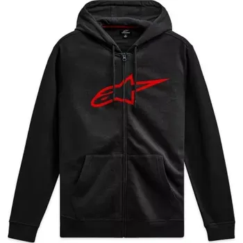 Pánská mikina mikina AGELESS ZIP HOODIE 3, ALPINESTARS (černá/červená, vel. M)