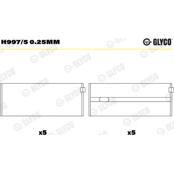 Kliková hřídel GLYCO Hlavní ložiska klikového hřídele H9975025MM