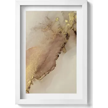 Obraz Ozdobný nástěnný obraz s grafikou v bílém rámu Moderní umění 20x30 cm