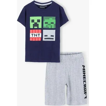 Dívčí pyžamo PYŽAMO MINECRAFT (tmavě modrá - šedá) Velikost: 10