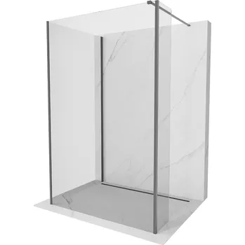 MEXEN/S - Kioto Sprchová zástěna WALK-IN 120 x 110 x 30, transparent, grafit metal 800-120-110-221-95-00-030