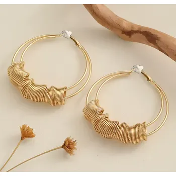 Náušnice B-TOP Dvojité pozlacené náušnice klipsy Hyperbole