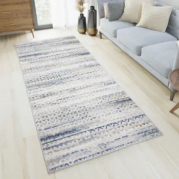 Koberec Běhoun na míru Portland - abstrakt 3 - modrý/šedý Rozměr koberce: 60 cm