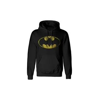 Pánská mikina Pánská mikina DC Comics Batman: Distressed Jumbo Logo (S) černá bavlna polyester