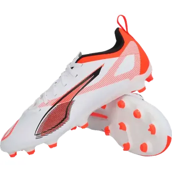 Fotbal Dětské kopačky lisovky Puma Ultra 5 Play FG/AG bílo-červené