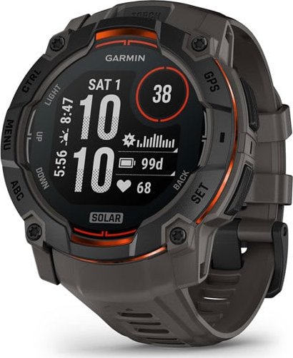 Garmin Instinct 3 – 50 mm, Solar, Black s charcoal páskem