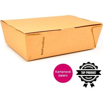 Jednorázové nádobí Gourmet menu box, kraft extra nepromastitelný, 200 x 140 x 65 mm, 2020 ml, bal. 200 ks