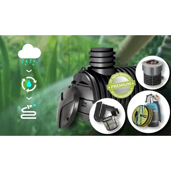 Plastová nádrž Ecoline 3300 litrů s příslušenstvím Sestava je vhodná na sběr dešťové vody a její další využití.