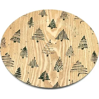 Talíř JAHU Dekorační talíř vánoční -Stromy zelené