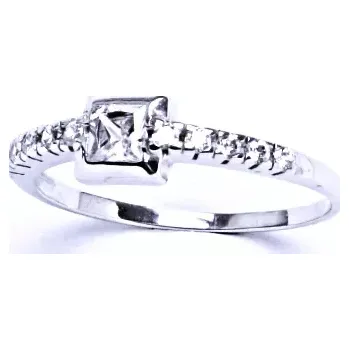 Prsten Stříbrný prsten čiré zirkony - VR209 (Stříbrný prsten se zirkony)