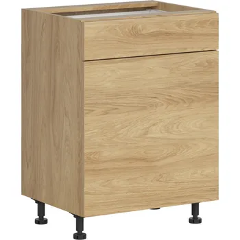 Black red white Dolní skříňka s zásuvkou P/L D1S-60/82/SFB kuchyně Hamper Zvolte stranu: levé provedení, Barva korpusu skříněk: Šedá grenola, Zvolte barvu dvířek: Dub Lancelot