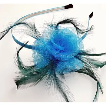 Čelenka Fascinátor - společenská čelenka - modrá