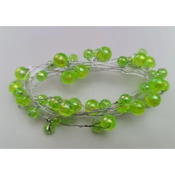 Korálková girlanda 200 cm, zelená
