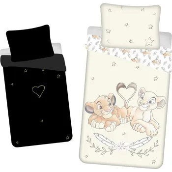 Povlečení JERRY FABRICS Povlečení Lví Král Best friends svítící Bavlna, 140/200, 70/90 cm