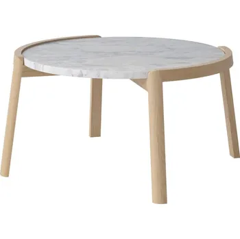 Konferenční stolek Bolia Konferenční stolek Mix Ø65, white oiled oak/grey white marble