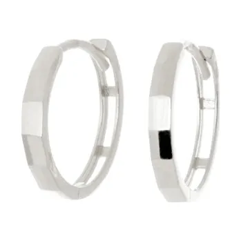 Náušnice Náušnice z bílého zlata kroužky 13,5 mm NA1639F + DÁREK ZDARMA