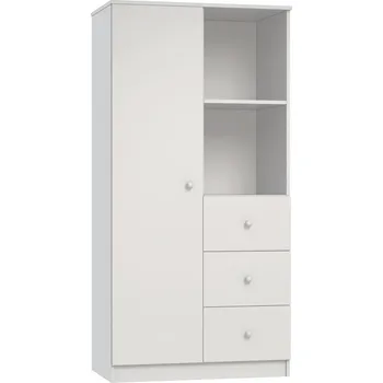 Šatní skříň Faktum Kombinovaná skříň Mia White Vzor: bez vzoru