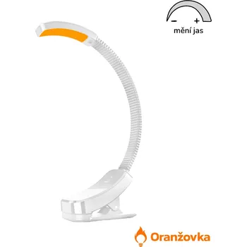 Lampička Oranžovka LED lampa na čtení ORANŽOVKA bez modrého světla - stmívatelná | bílá