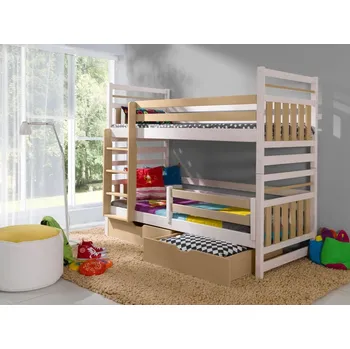 Postel Max-i Patrová postel THECA CAMA TRES + ROŠTY a ZÁSUVKY v ceně Zvolte rozměr:: 80 x 180 cm, Zvolte barvu:: olše