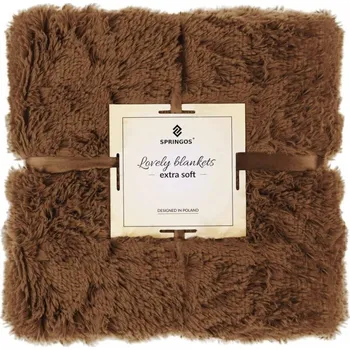 přikrývka Dvouvrstvá deka 160x200 cm SPRINGOS LOTUS hnědá