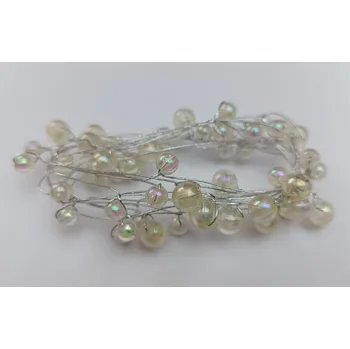 Korálková girlanda 200 cm, perleťová