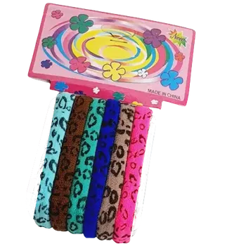 Sada gumiček do vlasů se vzorem levhart barevné - 6 ks