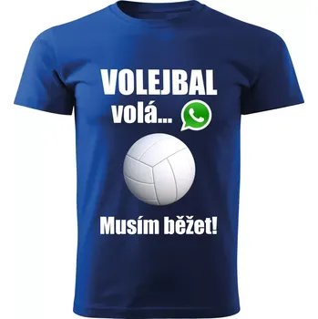 Chlapecké tričko Dětské tričko Volejbal volá musím běžet modré 122 ( dětské tričko volejbal volá musím běžet)