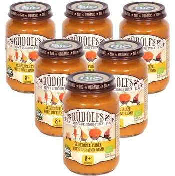 Rudolfs Zelenina s rýží a jehněčím masem BIO 6x190 g