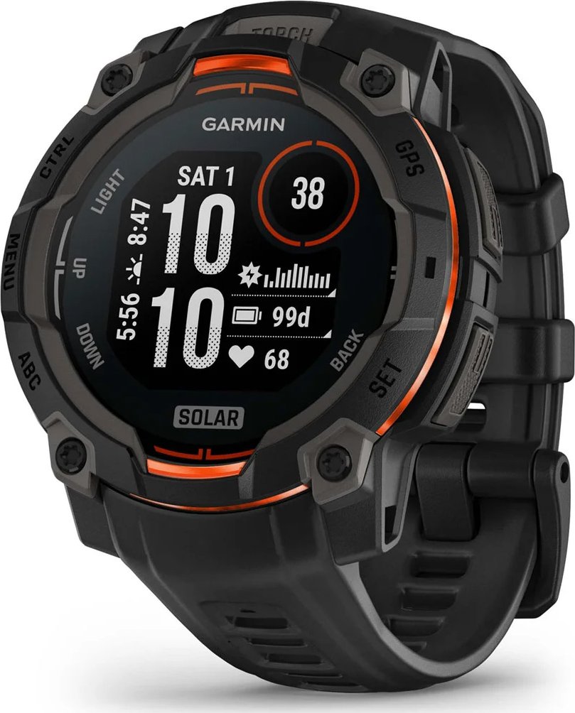 Garmin Instinct 3 Solar 45 mm Černé s černým páskem Černé s černým páskem + dárek