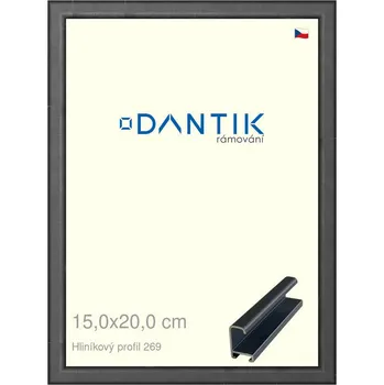 Rám na obraz DANTIK rámeček 15x20 | ALU profil 7269 Šedá Oplal broušená (Sklo Čiré) (Vyrobeno s láskou u nás v DANTIKU)